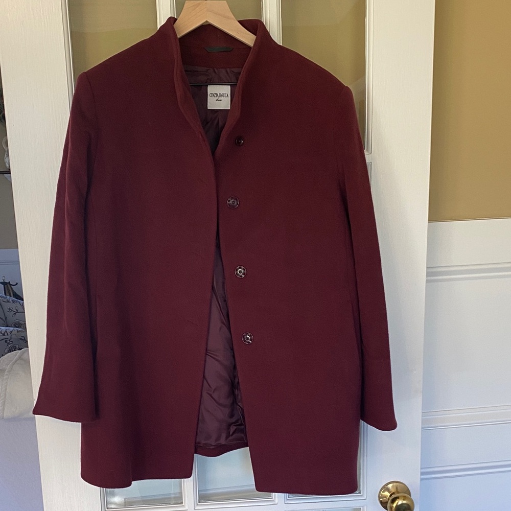 Cinzia Rocca Icons Burgundy Pea Coat
